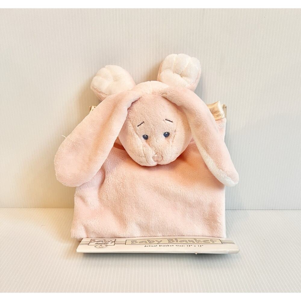 Rare NEW Ganz Bunny Rabbit Baby Security Blanket Pink Lovey Soft 18” x 18”